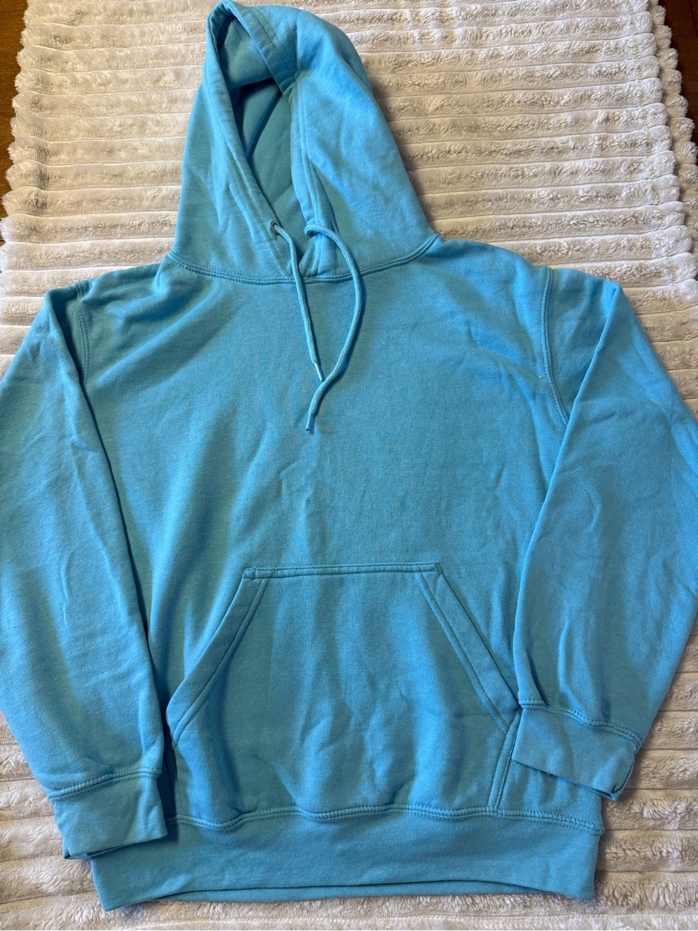 Men's Blue Pullover Hoodie - Classic Cotton Blend Sweatshirt